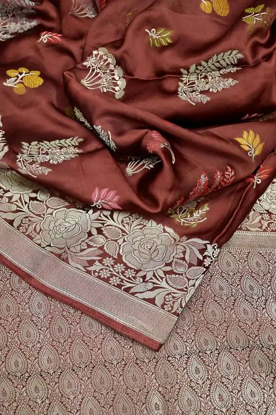 satin banarasi saree