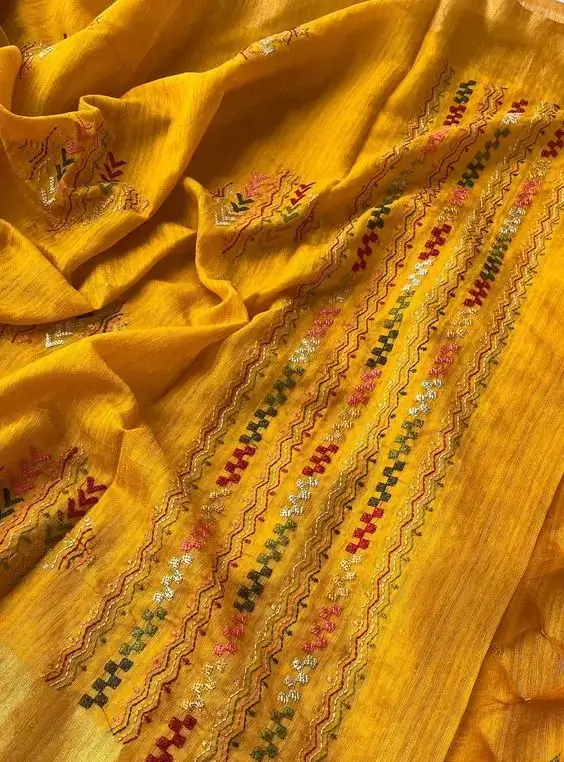 linen banarasi saree