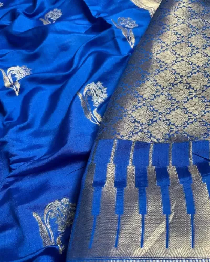 Blue Banarasi saree