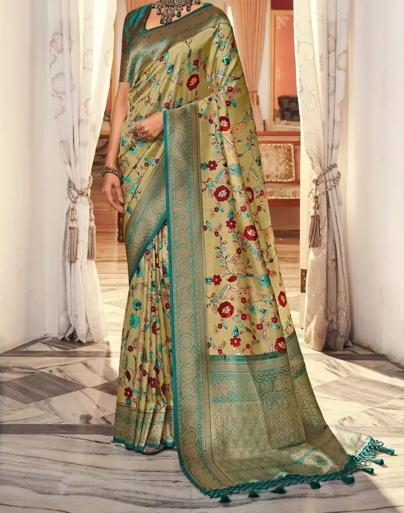 Botonical Design Banarasi Saree